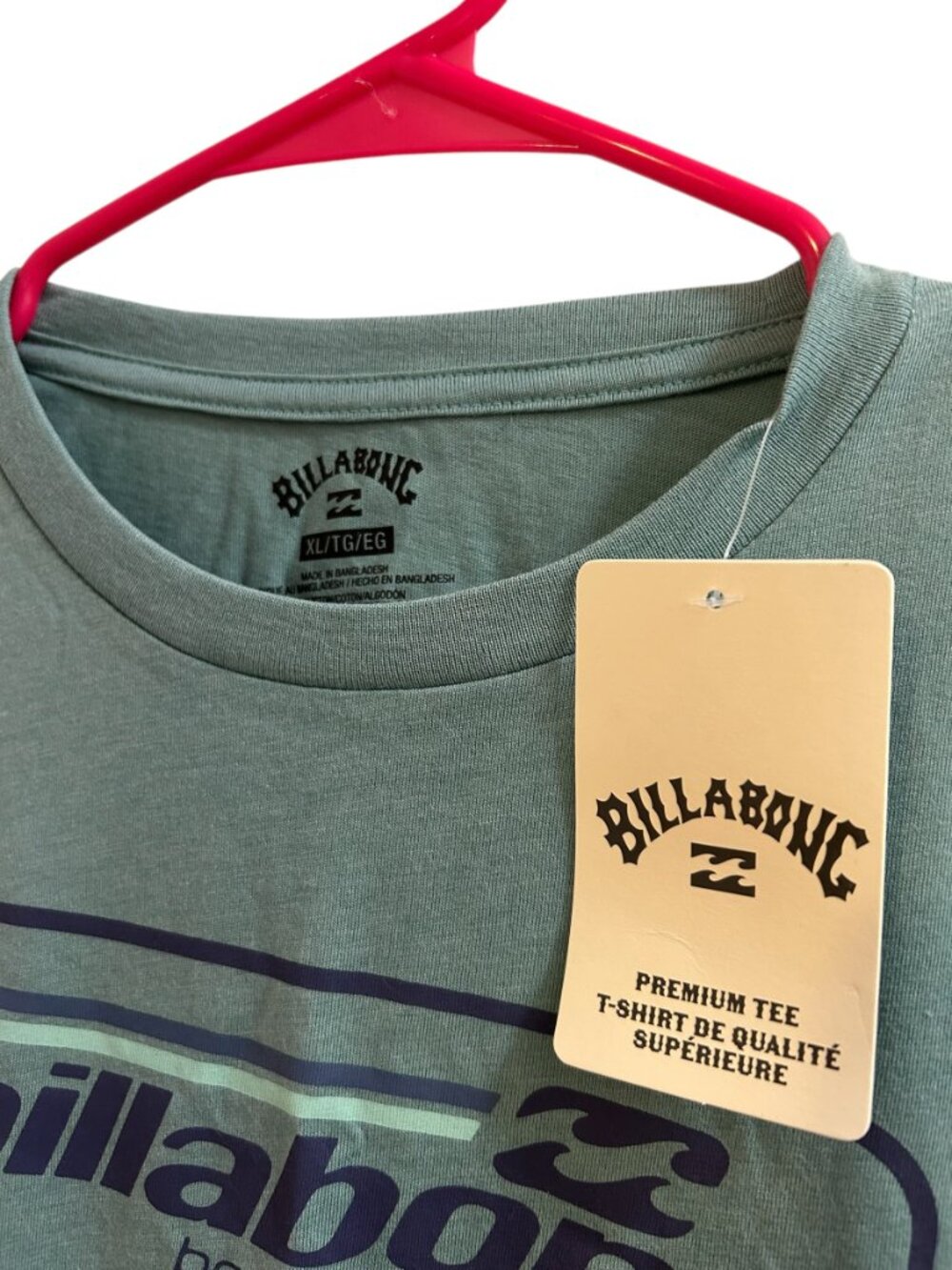 Billabong Green Graphic Logo T-Shirt Size XL NWT - Picture 9 of 10